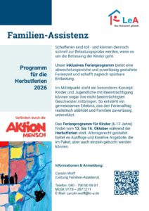 Familienassistenz Programm für die Herbstferien